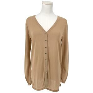 Y2K VTG Minimalist Neutral Lightweight Cardigan Sweater Women’s M Viscose Blend